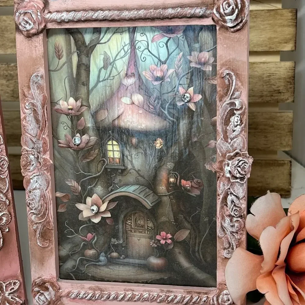 Handcrafted Set of 2 Fantasy Prints Perfect For A Little Girls Room